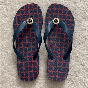 Tory Burch Navy Flip Flips Size 6
